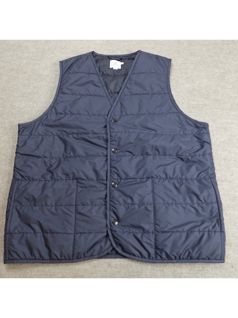 Sunspel Mens Vest Large Blue Puffer Gilet Quilted Lavenham Made in England
